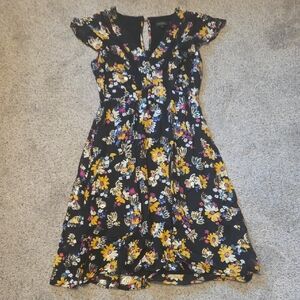 French Brand Black Floral Dress